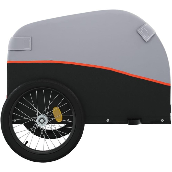 Причіп для собак, вантажний причіп для тварин, чорний та оранжевий, 45 кг, для покупок, подорожей, велосипедний причіп