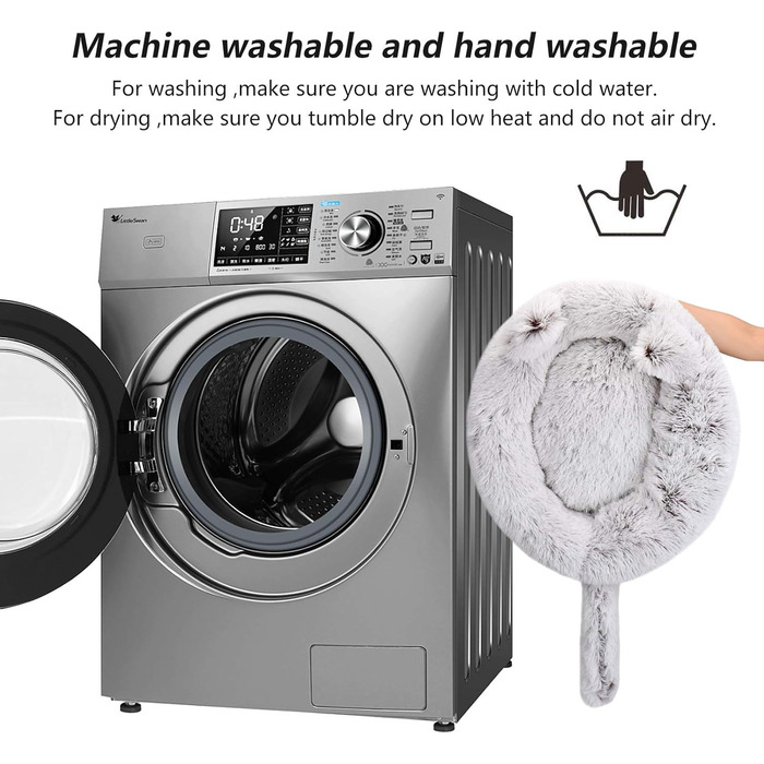 Крісло-гніздо для котів та собак, плюшеве, 55 см, сіре. Зручне ліжко для кота та собаки, антиковзаюче, миється