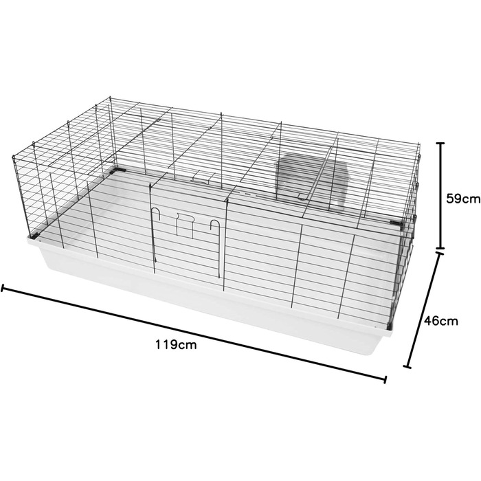 Вольєр PETGARD Sammy 120 для кроликів і морських свинок, великий клітка 119x59x46 см, підходить для гризунів
