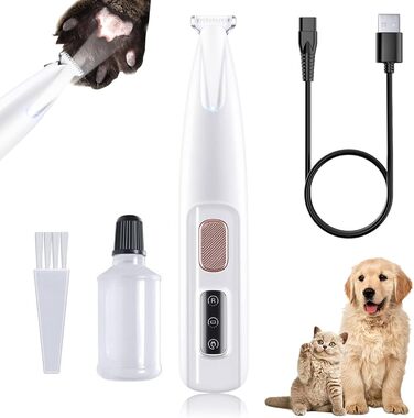 Бездротовий обрізчик нігтів для собак з LED-дисплеєм та маслом, акумуляторний триммер для грумінгу