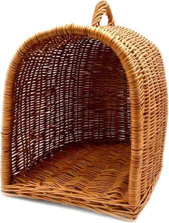 Транспортна переноска для кота MyBer® з плетіння лози, переноска для кота, котяча печера, переноска для дрібних тварин, K5-080-SK-SWKB