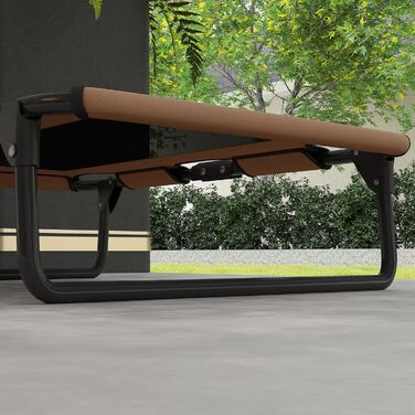 PawHut лежанка для собак на вулицю, піднята лежанка для великих собак, складана лежанка для домашніх тварин з сітчастим сталевим каркасом, лежанка для тварин на вулицю, кемпінг, 107x61x20 см, (Д 75 x Ш 51 x В 18 см, Кофе)