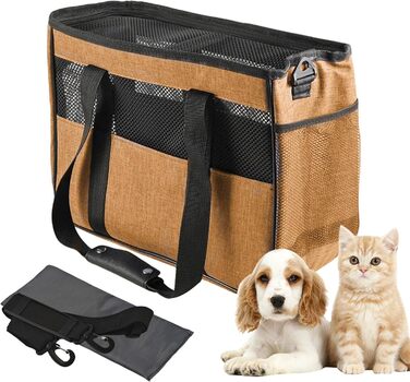 Сумка-переноска для собак та котів Ruwshuuk: багатофункціональна, з кишенями, для прогулянок, подорожей, кемпінгу (Помаранчевий)