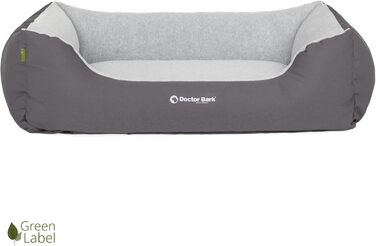 Ліжко для собак Doctor Bark, м'яке та пухнасте, середніх порід, 86x65 см, сіре, Made in Germany