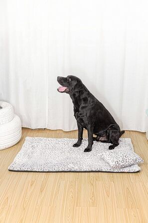 Леопардова ковдра для собак та котів Raikou - м'яка, з плюшевою подушкою, 80x60 см, антиковзаюча, для домашніх тварин