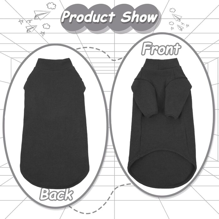 Одяг для безшерстних котів Sphynx: м'який пуловер з ролетним коміром, футболка, жилет. Чорний колір, розмір XL