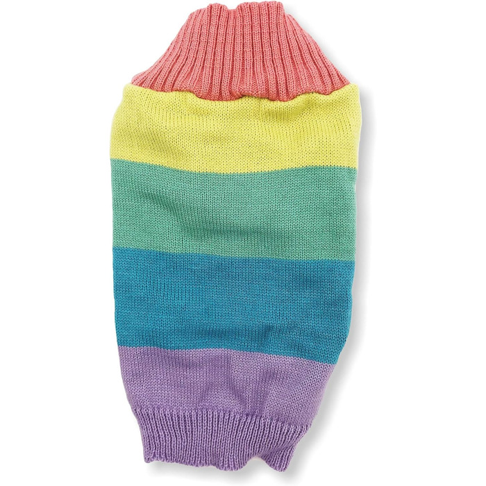 В'язаний теплий пуловер для собак - стильний зимовий одяг для малих та великих тварин. Розміри XXS (20,3 см), L (18 см), рожевий в смужку