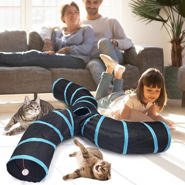 Туннель для котів Bemodst 3-в-1: ігровий комплекс, лабіринт, іграшка-спінер для кошенят, кроликів, щенят та інших дрібних тварин