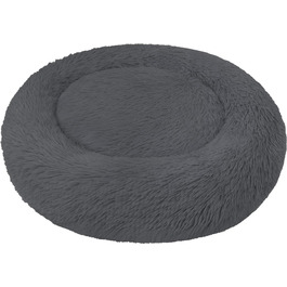 Кругле ліжко для собак Normani - ергономічне, з високим бортиком, 80 см x 80 см x 24 см, колір антрацит