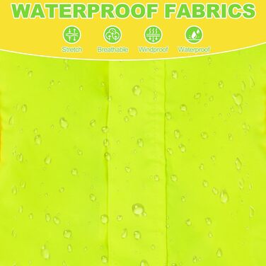 Водонепроникний дощовик для собак Adnikia з капюшоном, регульованими ніжками, отвором для повідка та світловідбиваючими смугами, для холодної погоди, оранжевий/червоний, розмір L