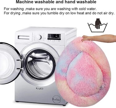 Кругле ліжко для котів та собак, 50 см, Nisrada, з антиковзною основою, кольорове, для тварин