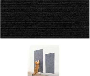 Килимок для котів з когтеточкою, чорний: захист меблів, самоклеючий, для стін та підлоги