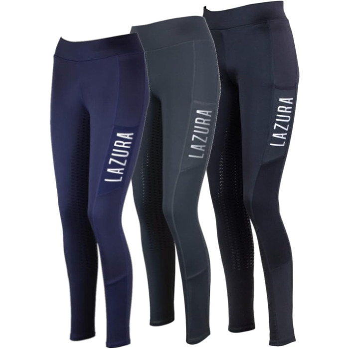 Легінси для верхової їзди Lazura Emilia для дітей та жінок | Термо-леггінси з флісовою підкладкою та силіконовим повним обхватом | Легінси для дівчаток та хлопчиків, розмір 38, колір Asphalt