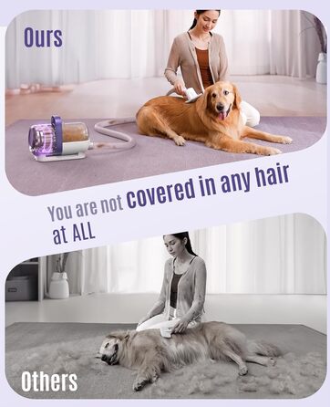 Набір для догляду за собакою Oneisall – пилосос для видалення шерсті з 4 насадками, фіолетовий