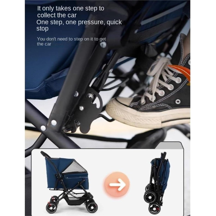 Дитяча та собача коляска Hundebuggy, складана, з кошиком та регульованою ручкою, червона, 48x69x94 см