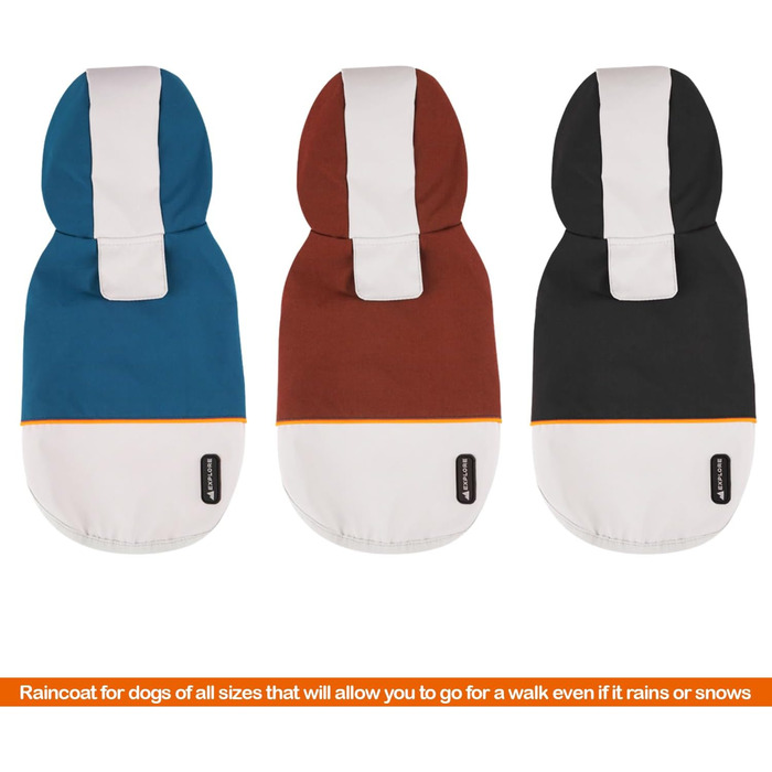 Водонепроникний дощовик для собак BPS з капюшоном та кишенею, 100% поліестер, M, Синій, BPS-9701AZ (M, 16183 Red)