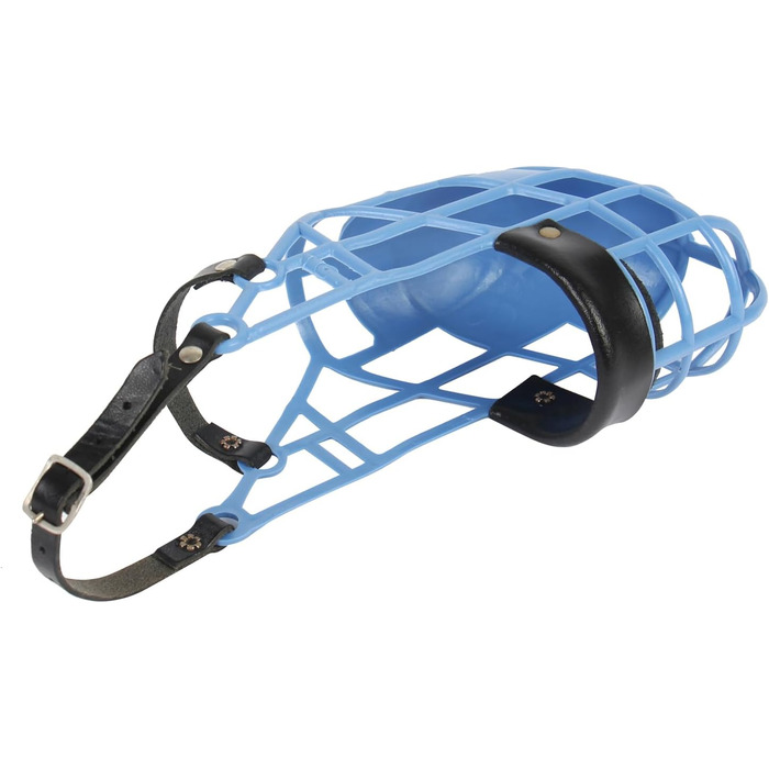 Нашийник-маска для грейхаундів (101) - легкий, дихаючий, безпечний, для прогулянок, до ветеринара, захист від отруєння, міцний, блакитний