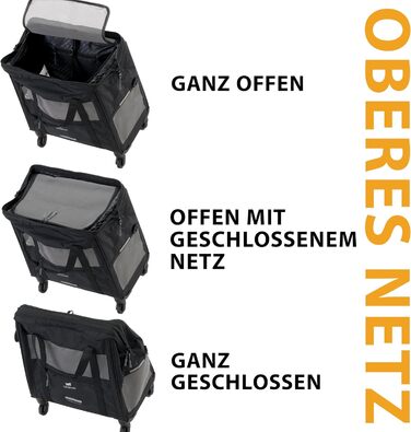 Переносна переноска для собак та котів Ferplast Voyager Trolley, 15 кг, 46x26x48 см, білий/чорний колір