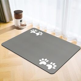 Килимок під миску для собак та котів, швидковисихаючий, абсорбуючий, водонепроникний, протиковзкий (сірий, 43x80 см)