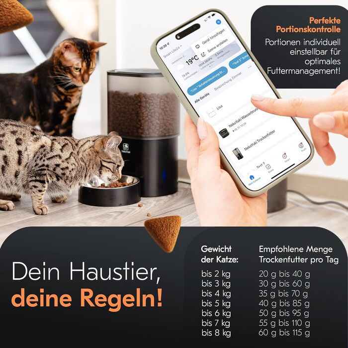 Автоматичний годівниця та поїлка для котів 2в1 з Wi-Fi, 3L, без сонячних панелей, керування через додаток