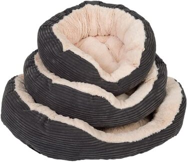 Крісло-гніздочко для котів Zooplus Cozy Cord, темний графіт, L 81x63x18 см