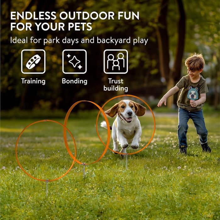 Набір для аджиліті для собак Navaris (3 шт.) - кільця для собак, тренування, аджиліті, посібник для собак, аксесуари для собак, оранжевий