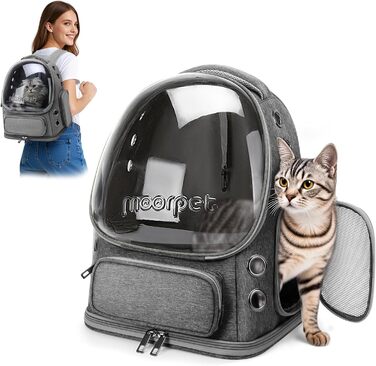 Рюкзак-переноска для котів та собак ALLSOPETS Bubble Carrier – сірий, до 7.5 кг