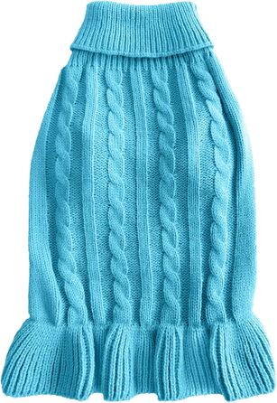 Светр для маленьких собак Chborchicen, в'язаний одяг для котів, теплий зимовий одяг для кошенят та цуценят, розмір XS, небесно-блакитний (X-Small, Одяг-Небесно-Блакитний)