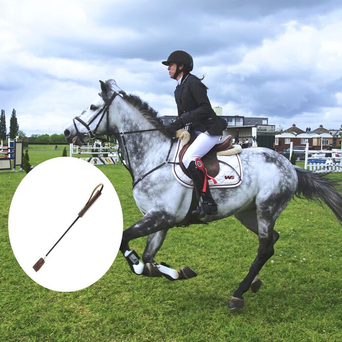 Вертикальна батіг для коней, 45 см, коричневий, батіг для коней, виготовлений з PU-шкіри, з неслизькою ручкою, для їзди верхи, тренувань, косплей