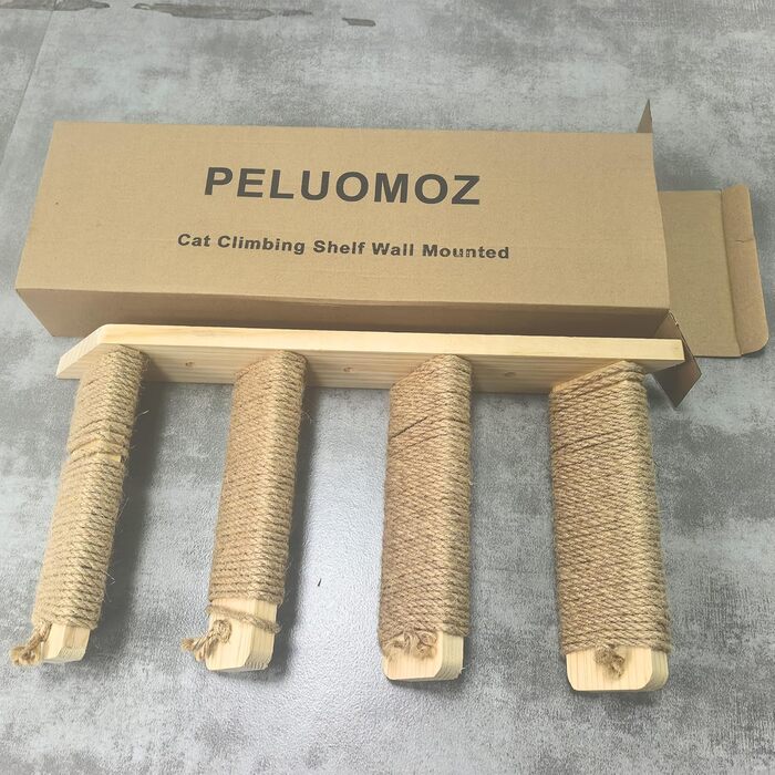 Сходи для котів PELUOMOZ на стіну, 4 ступені, двосторонні, 2 шт., джутові, для лазіння та дряпання, платформа, аксесуари