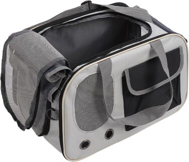 Транспортна переноска для котів та собак LUCKDANO, складана, з регульованим ременем, міцна, стильна (BLACK)