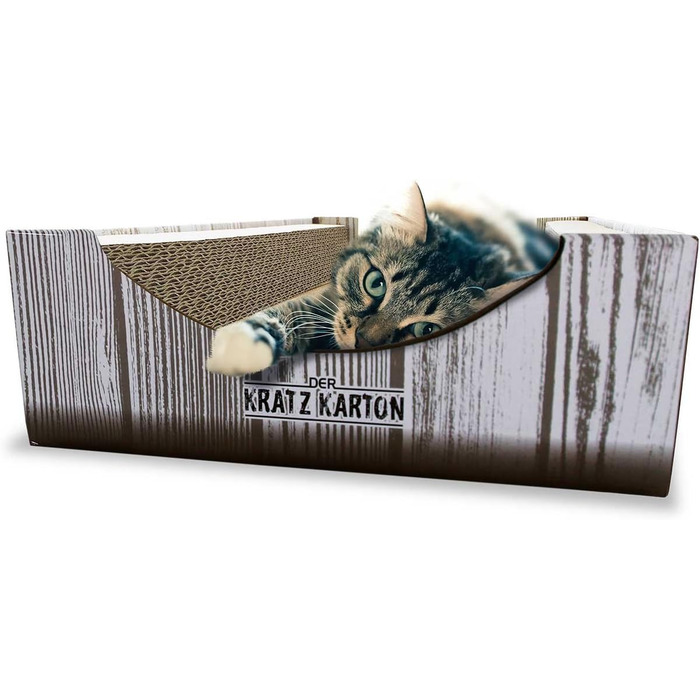 Котячий будиночок-ігрова панель Kratzmöbel 2.0 XXL | Ігровий когтеточка з гофрокартону та котячої м'яти | 34 x 56 x 12 см