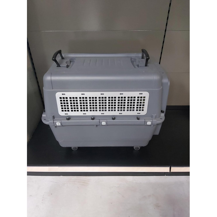 Клітка-переноска для собак Flamingo Lanta – темно-сіра | Розмір L (56 × 80 × 59,5 см) | Безпечна, практична та комфортна переноска для вашого собаки