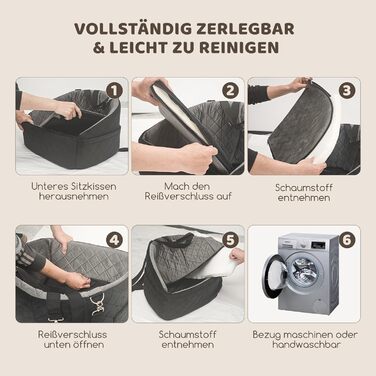 Автомобільний лежак для собак та котів, з кишенями для зберігання, з ременями безпеки, чорний та сірий