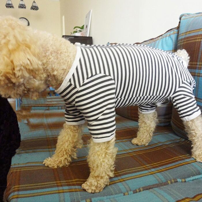 Захисний боді для собак після операції Kukater: захист ран, алергії, линька (XL, чорно-білі смуги)