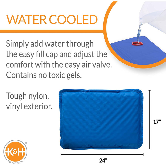 Охолоджувальний лежак для собак K&H Coolin' Comfort Bed, водяний матрац