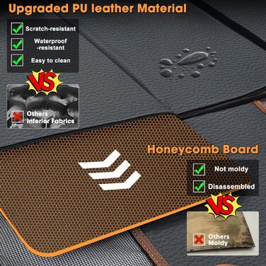 Автомобільний лежак для собак Mixjoy - великий, з PU-шкіри, для середніх, великих та маленьких собак, знімний чохол, напівлежак