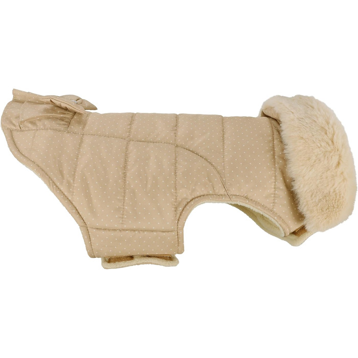 Жакети для собак Flamingo Guzzi з м'якого флісу з бантиком, 30 см, ідеально підходять для маленьких порід, таких як чихуахуа, йоркширський тер'єр, пудель (БЕЖЕВИЙ 30см)