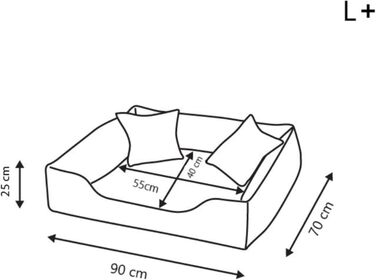 Ортопедичне ліжко для собак Puffi Orto, середнього, малого розміру - подушка для собак, килимок для собак з поліестеру, водовідштовхувальне, зносостійке, знімає біль (L+|90x70см, Чорний)