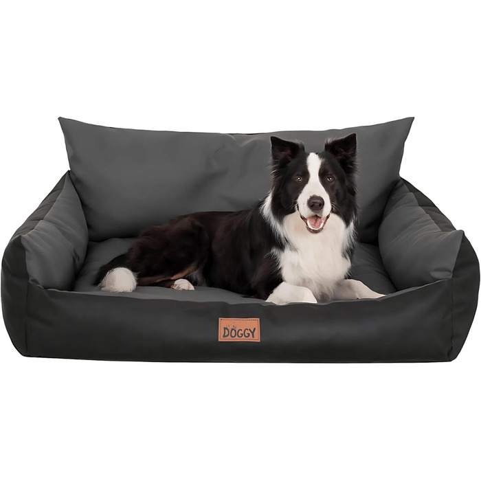 Водонепроникне ліжко для собак великих порід, 106x80 см, Graphit. Софа-ліжко для собак середніх та великих порід Joker. Знімний килимок, екологічна тканина Oeko-Tex.