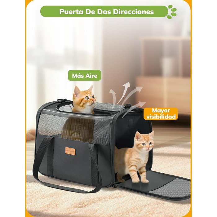 Транспортна переноска для котів та цуценят Morpilot до 5 кг, сіра, 40L, для ветеринара та подорожей