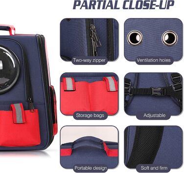 Рюкзак для собак та котів PETCUTE - зручний та дихаючий рюкзак-переноска для прогулянок на 16lbs (7.2 кг)