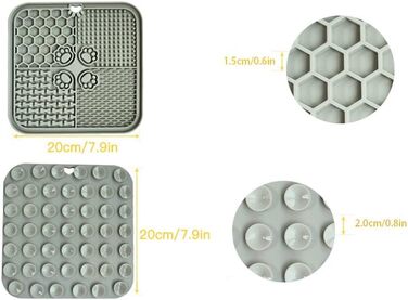 Килимок для повільного годування собак та котів, силіконовий, сірий - Slow Feeder для тварин