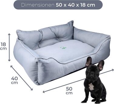 Ліжко для собак та котів Benetton - зручне, м'яке, сіре, розмір S (50x40x18 см)