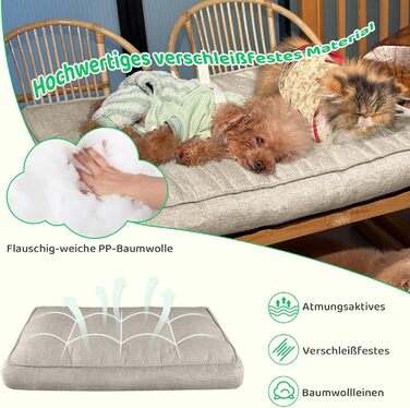 Ортопедичне ліжко для собак великих та середніх порід, знімний, миючий наповнювач, 90x76 см, колір коричневий