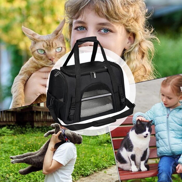 Чорна переносна сумка-рюкзак для собак - трансформер, для маленьких цуценят, складна, легка | Переноска для собак, рюкзак для собак