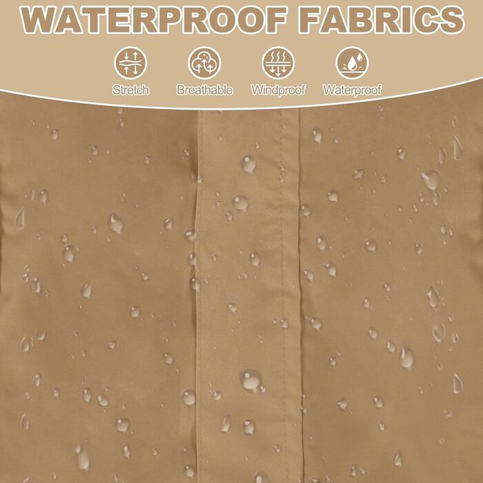 Дощовик для собак, водонепроникна куртка з капюшоном, регульовані 4 лапи, пончо для тварин з отвором для повідка, світловідбиваючі смуги, капюшон, снігостійкий, вітронепроникний, одяг L, Хакі-зелений