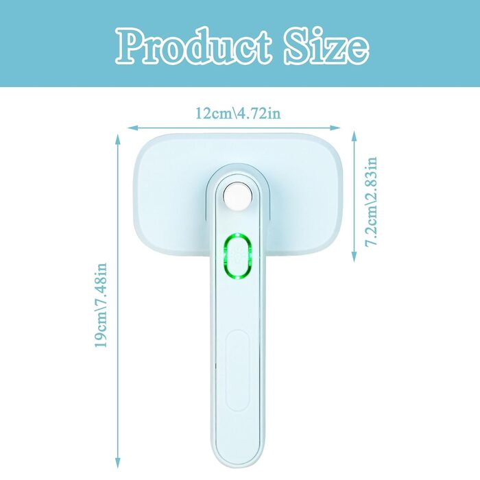 Іонна щітка для тварин Piddy Pet - професійна щітка з подвійним іонізатором, самоочисна щітка для собак та котів з короткою та довгою шерстю, розплутує шерсть