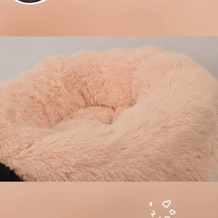 Кругле ліжко для собак та котів WSGJHB Deluxe, 80 см, бежеве, самонагріваюче, м'яке та дихаюче