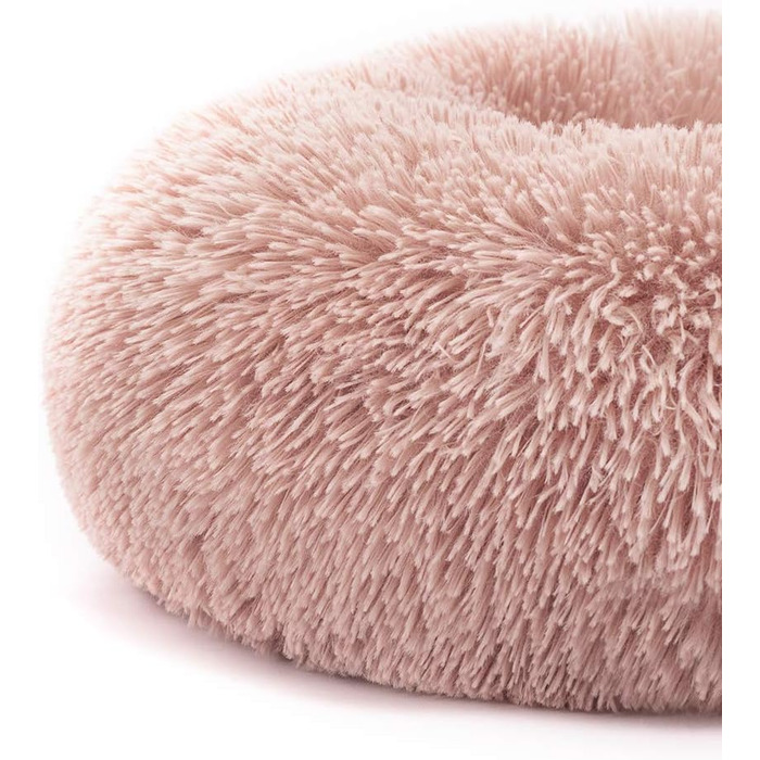 Ортопедичне ліжко для собак з штучного хутра, кругле, кошик для собак, подушка для середніх та великих собак, дуже м'яке, можна прати в пральній машині, подушка-донат XL Rose XL Rose